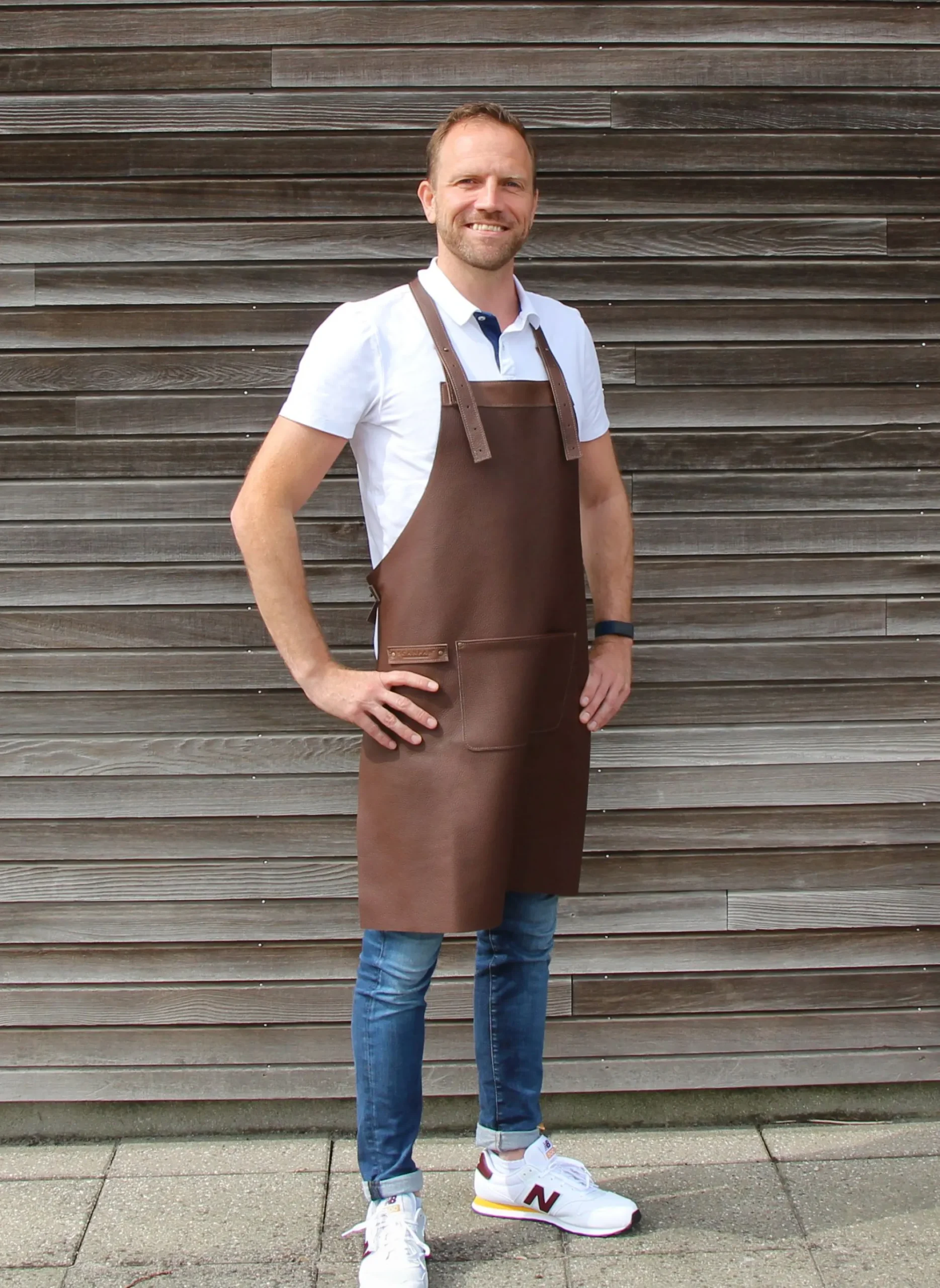 Hot SCANPAN Læderforklæde, mørkebrun, one size Darkbrown