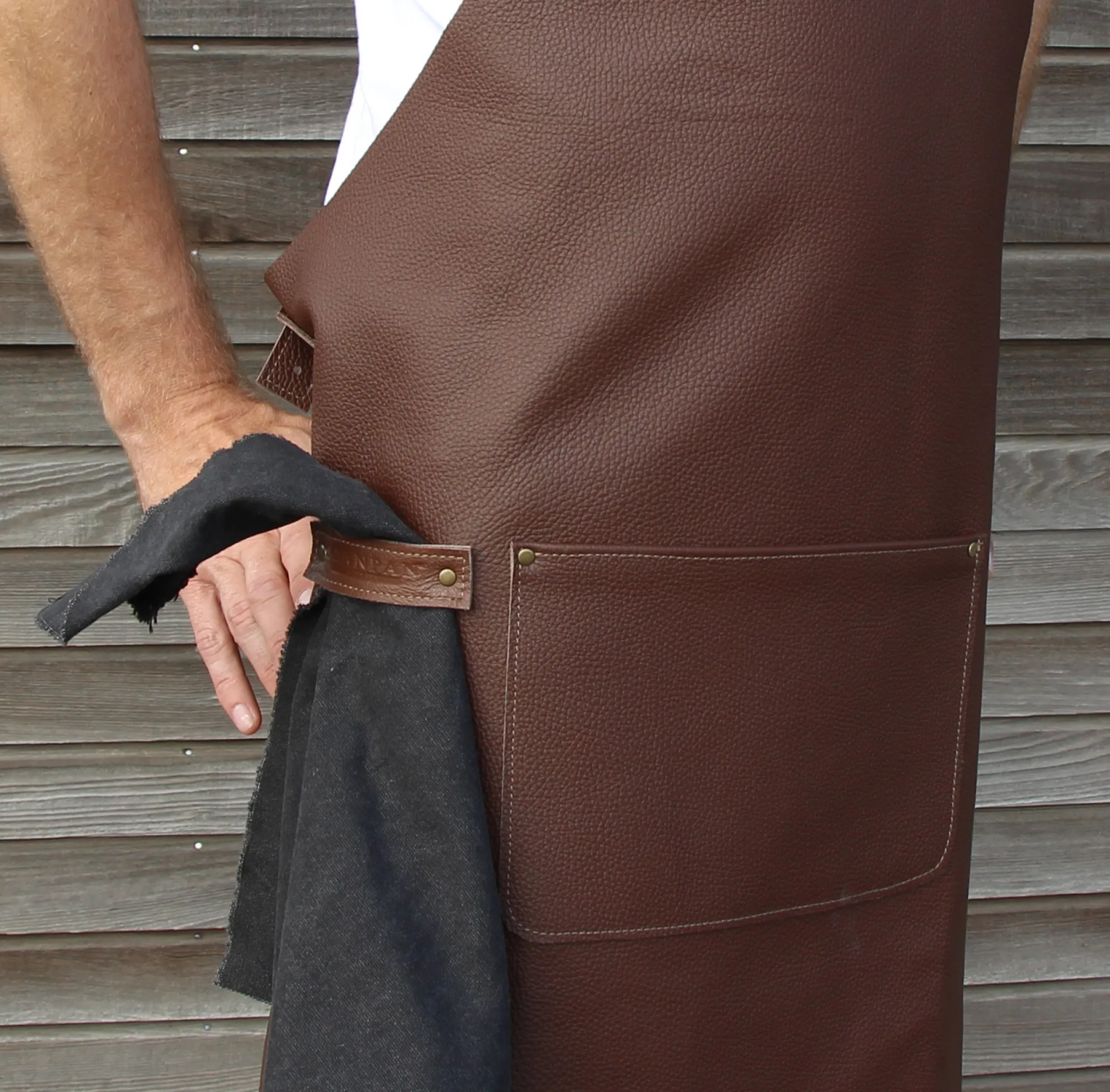 Hot SCANPAN Læderforklæde, mørkebrun, one size Darkbrown